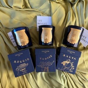 Empty CIRE TRUDON Belles Matieres Blue Glass Classique with Box & Art